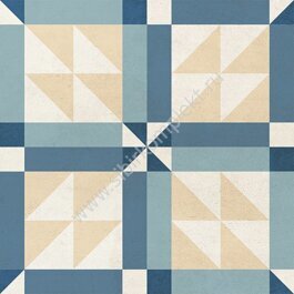 Плитка напольная Victorian декор №1 Микс "Голубой" 186*186 Golden Tile/Голден Тайл